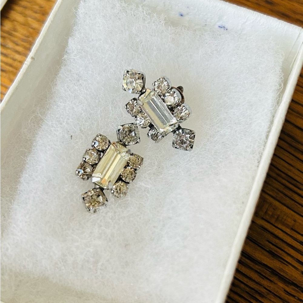 Vintage Silver and Crystal Earrings